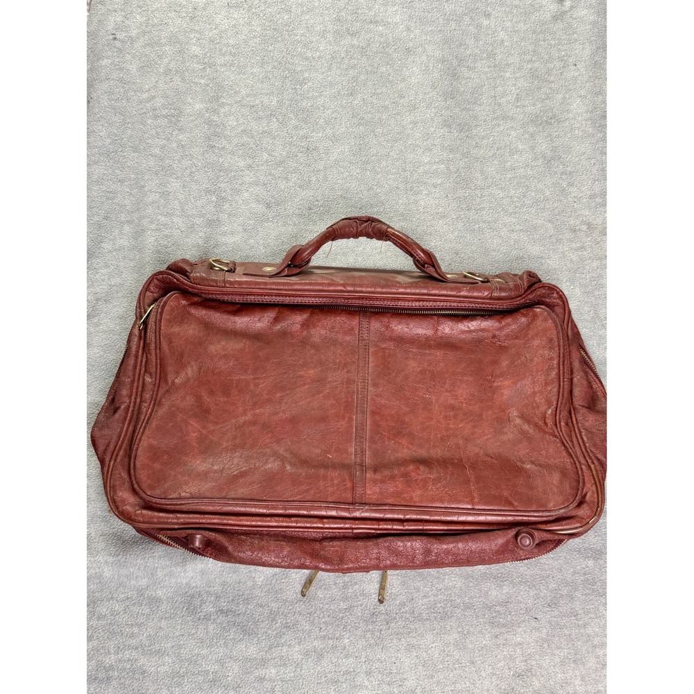 Vintage Sir Lawrence Leather Garment Bag Chestnut Brown Travel Luggage